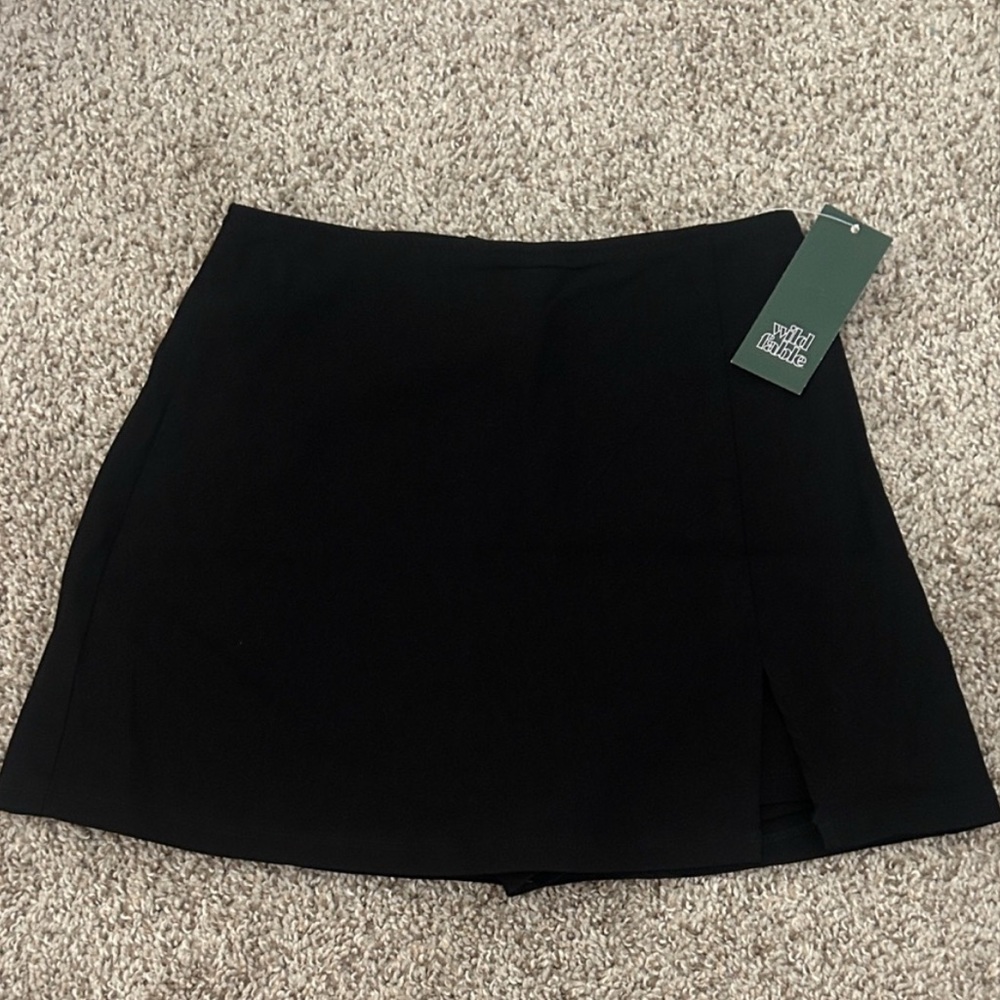 Black Slit Mini Skirt